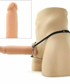Pipedream Products Sheaths & Sleeves Silicone Penis Extension Sleeve 8 Inch Tan Hollow Strap On X-Tensions