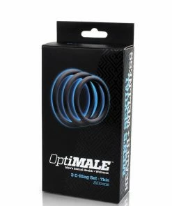 Silicone Thin Cock Ring 3 Pack By Optimale Black Cock Rings