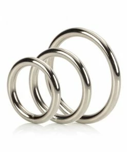 Cock Rings Silver Metal Cock Ring Set 3 Pack By Cal Exotics