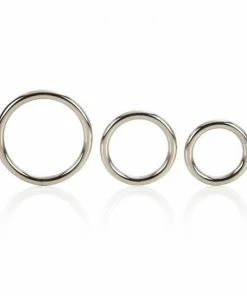 Cock Rings Silver Metal Cock Ring Set 3 Pack By Cal Exotics