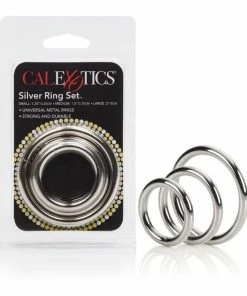 Cock Rings Silver Metal Cock Ring Set 3 Pack By Cal Exotics