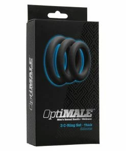 Cock Rings Soft And Thick Silicone Penis Performance C-Ring Kit By Optimale