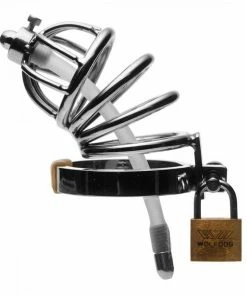 Master Series Stainless Steel Chastity Cage With Silicone Urethral Plug Male Chastity And Cock Cages