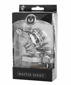 Master Series Stainless Steel Chastity Cage With Silicone Urethral Plug Male Chastity And Cock Cages