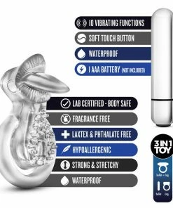 Stay Hard 10 Function Vibrating Clear Tongue Cock And Ball Ring By Blush Novelties 13 Stay Hard 10 Function Vibrating Clear Tongue Cock And Ball Ring By Blush Novelties