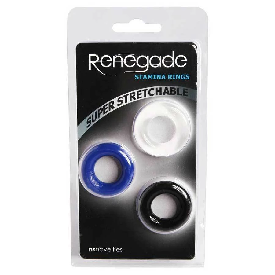 NS Novelties Stretchy Stamina Cock Rings 3 Pack By Renegade 7 NS Novelties Stretchy Stamina Cock Rings 3 Pack By Renegade