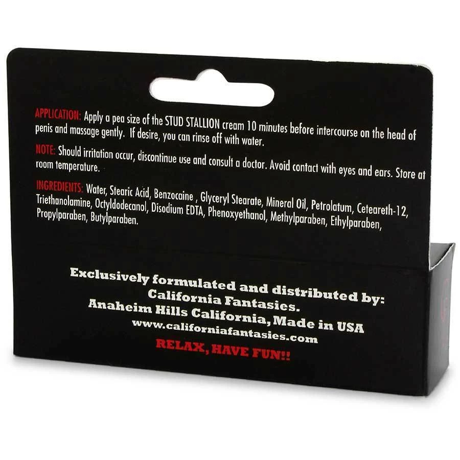 California Fantasies Stud Stallion Prolong Cream For Men .5 Oz Male Enhancement 4 California Fantasies Stud Stallion Prolong Cream For Men .5 Oz Male Enhancement