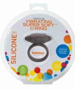 Tantus Silicone Vibrating Cock Ring Super Soft Black C-Ring For Men