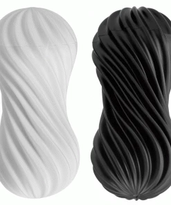 Tenga Flex | Spinning And Flexible Stroker Black/White Male Masturbators & Strokers