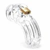 Male Chastity And Cock Cages The Curve 3.75 Inch Clear Chastity Cock Cage Kit By CB-X