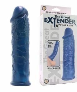 NassToys The Great Extender 6 Inch Blue Silicone Penis Sleeve For Men