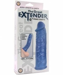 NassToys The Great Extender 6 Inch Blue Silicone Penis Sleeve For Men