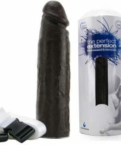 Sheaths & Sleeves The Perfect 8 Inch Realistic Black Hollow Strap On Sleeve For Men By Dr. Love