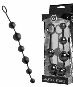 Master Series The Serpent 6 Anal Silicone Beads Black
