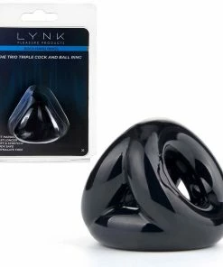 Lynk Pleasure Products The Trio Cock Ring & Ball Stretcher Black By Lynk Pleasure