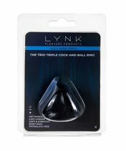 Lynk Pleasure Products The Trio Cock Ring & Ball Stretcher Black By Lynk Pleasure