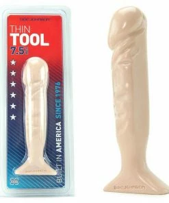 Anal Sex Toys Thin Tool 7.5 Inch White Anal Dildo By Doc Johnson