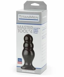 TitanMen Master Tool No. 4 Triple Bump Butt Plug For Men Black Anal Sex Toys
