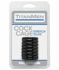 Sheaths & Sleeves TitanMen Ribbed Stretch-To-Fit Cock Cage Girth Enhancer