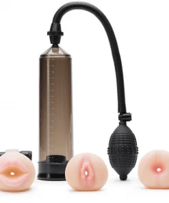 Travel Trio Vibrating Penis Pump And Male Masturbator Set By Pump Worx Penis Pumps