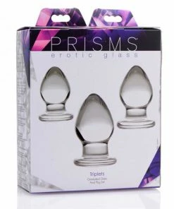 Triplets 3 Piece Clear Glass Anal Plug Trainer Kit By Trinity Vibes