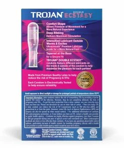 Prolonging Condoms Trojan Double Ecstasy Ribbed Latex Condoms 10 Pack 10 Prolonging Condoms Trojan Double Ecstasy Ribbed Latex Condoms 10 Pack