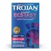 Prolonging Condoms Trojan Double Ecstasy Ribbed Latex Condoms 10 Pack