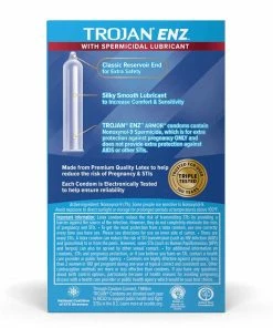Trojan ENZ Armor Latex Condoms With Spermicidal Lubricant 12 Pack