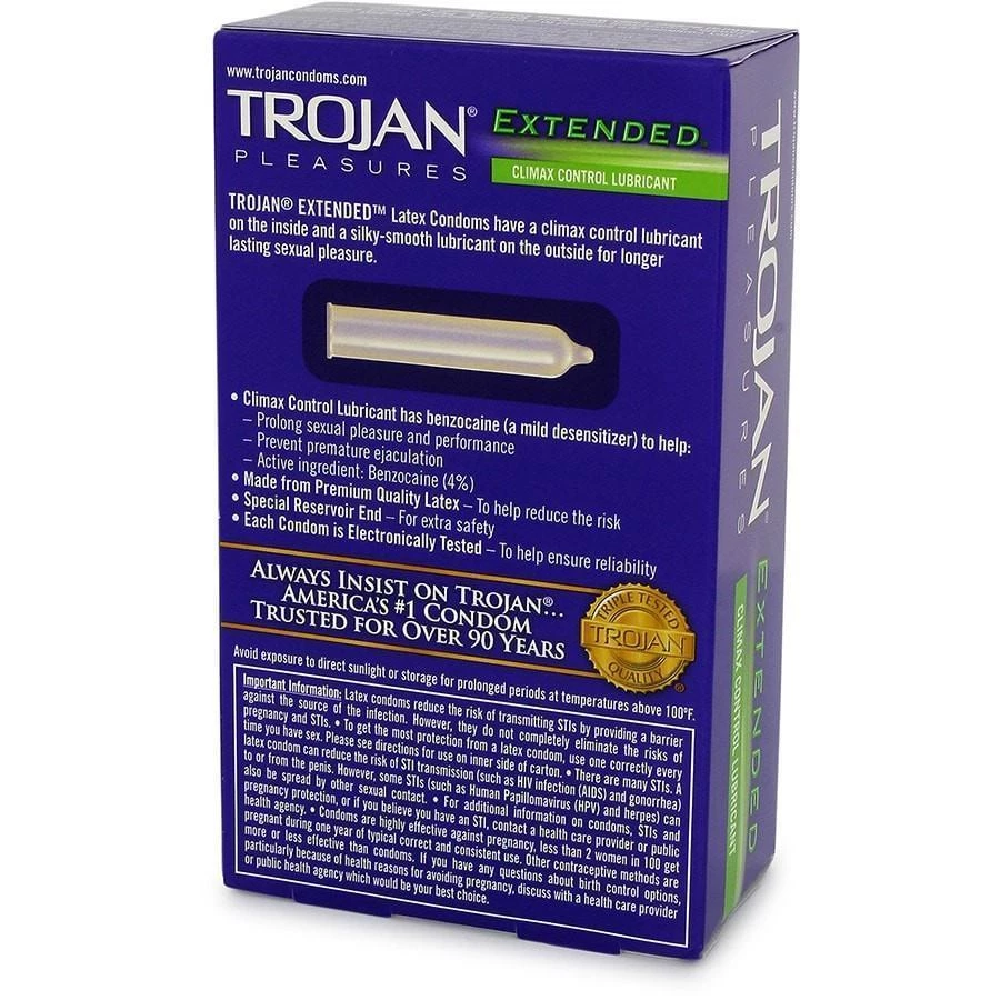 Prolonging Condoms Trojan Pleasures Extended Climax Control Condom 12 Pack 4 Prolonging Condoms Trojan Pleasures Extended Climax Control Condom 12 Pack