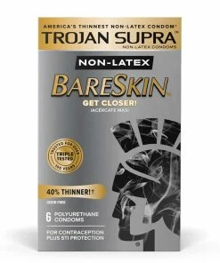 Trojan Supra Microsheer Non Latex Lubricated Condoms 6 Pack Prolonging Condoms