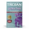 Trojan Ultra Thin Armor Latex Condoms With Spermicidal Lubricant 12 Pack