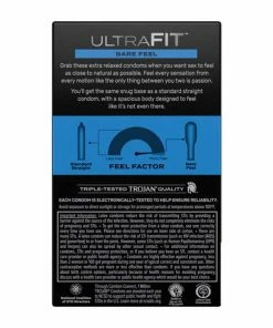 Trojan Ultrafit Bare Feel Latex Condoms 10 Pack Prolonging Condoms