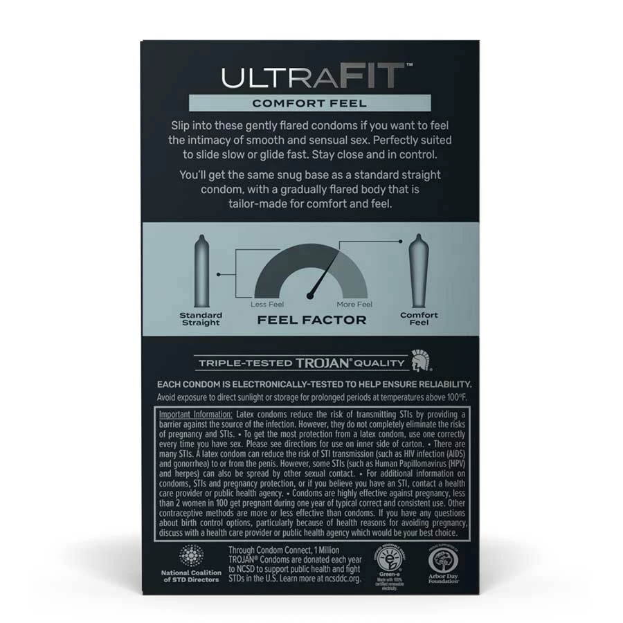 Trojan Ultrafit Comfort Feel Latex Condoms 10 Pack Prolonging Condoms 8 Trojan Ultrafit Comfort Feel Latex Condoms 10 Pack Prolonging Condoms