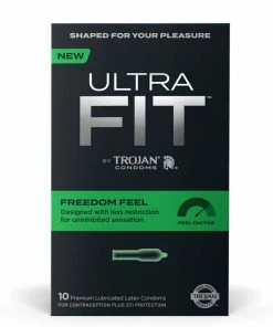 Trojan Ultrafit Freedom Feel Latex Condoms 10 Pack Prolonging Condoms