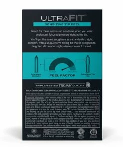 Trojan Ultrafit Sensitive Tip Latex Condoms 10 Pack Prolonging Condoms