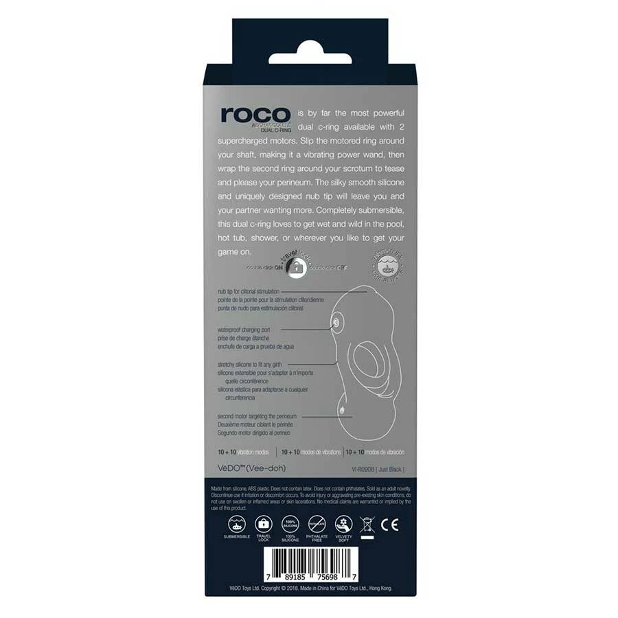 VeDo Roco Rechargeable Dual Vibrating Silicone C-Ring 12 VeDo Roco Rechargeable Dual Vibrating Silicone C-Ring