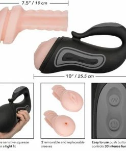 Vibrating 30 Function Realistic Male Masturbator And Waterproof Stroker By Cal Exotics