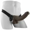 Fetish Fantasy Vibrating 9 Inch Brown Hollow Strap-On Penis Extension With Balls Sheaths & Sleeves
