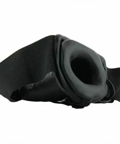 Lux Fetish Vibrating Double Penetration Hollow Black Strap On For Men By Lux Sheaths & Sleeves
