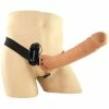 Fetish Fantasy Vibrating Penis Extension Sleeve 11 Inch Hollow Tan Strap On Sheath