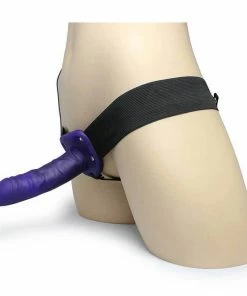 Healthy Vibes Vibrating Penis Extension Sleeve 7 Inch Hollow Purple Strap-On Cock Sheath