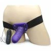Healthy Vibes Vibrating Penis Extension Sleeve 7 Inch Hollow Purple Strap-On Cock Sheath