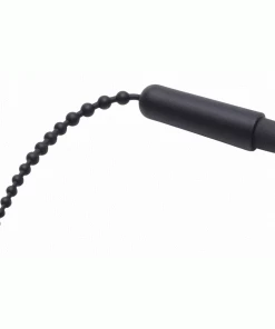 Master Series Urethral Sounds & Penis Plugs 9.5 Inch Dark Rod Vibrating Beaded Silicone Urethral Sound For Men
