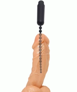 Master Series Urethral Sounds & Penis Plugs 9.5 Inch Dark Rod Vibrating Beaded Silicone Urethral Sound For Men