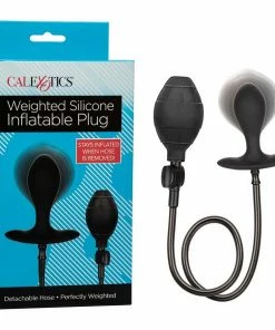 Anal Sex Toys Weighted Black Silicone Inflatable Anal Plug By Cal Exotics