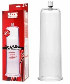 Size Matters XL Cock & Ball Penis Pump Cylinder 2.75 Inch X 11 Inch Clear