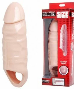 Size Matters XL Thick Natural 6.5 Inch Tan Penis Sleeve & Girth Enhancer Sheaths & Sleeves