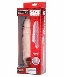 Size Matters XL Thick Natural 6.5 Inch Tan Penis Sleeve & Girth Enhancer Sheaths & Sleeves